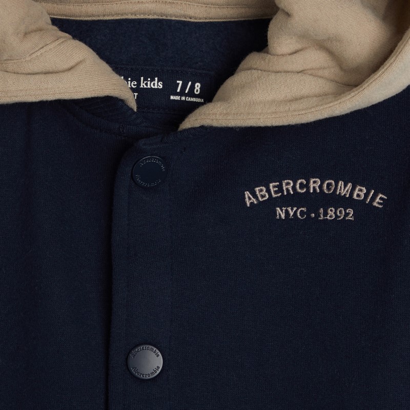 Abercrombie & Fitch Boys Essentials Hooded Bomber Jacket Navy Blazer