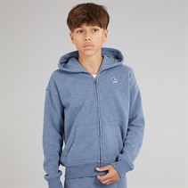 Abercrombie & Fitch Boys Essentials Full Zip Hoodie Vintage Indigo Heather Anf Vintage Indigo Heather