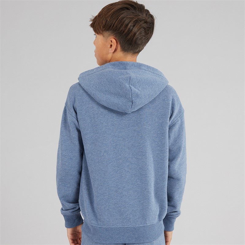 Abercrombie & Fitch Boys Essentials Full Zip Hoodie Vintage Indigo Heather Anf Vintage Indigo Heather