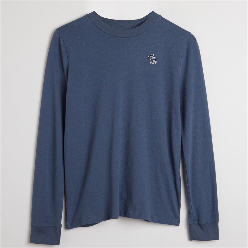 Abercrombie & Fitch Boys Three Pack Long Sleeve T-Shirts Vintage Indigo