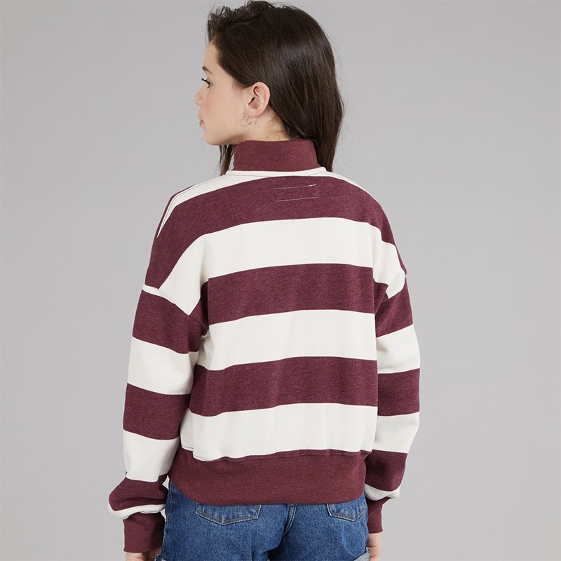 Abercrombie & Fitch Girls Quarter Zip Preppy Sweatshirt Fig