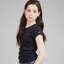 Abercrombie & Fitch Girls Ruched Side Bow T-Shirt Anf Anthracite