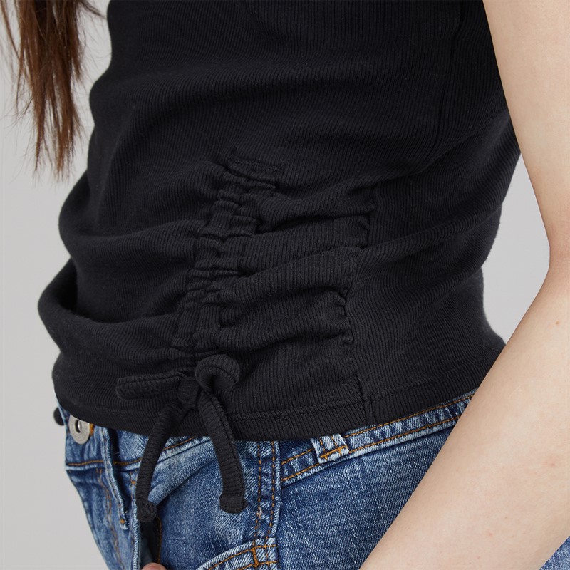 Abercrombie & Fitch Girls Ruched Side Bow T-Shirt Anf Anthracite