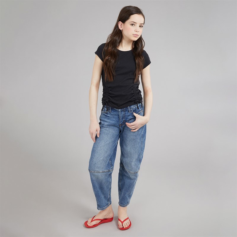 Abercrombie & Fitch Girls Ruched Side Bow T-Shirt Anf Anthracite