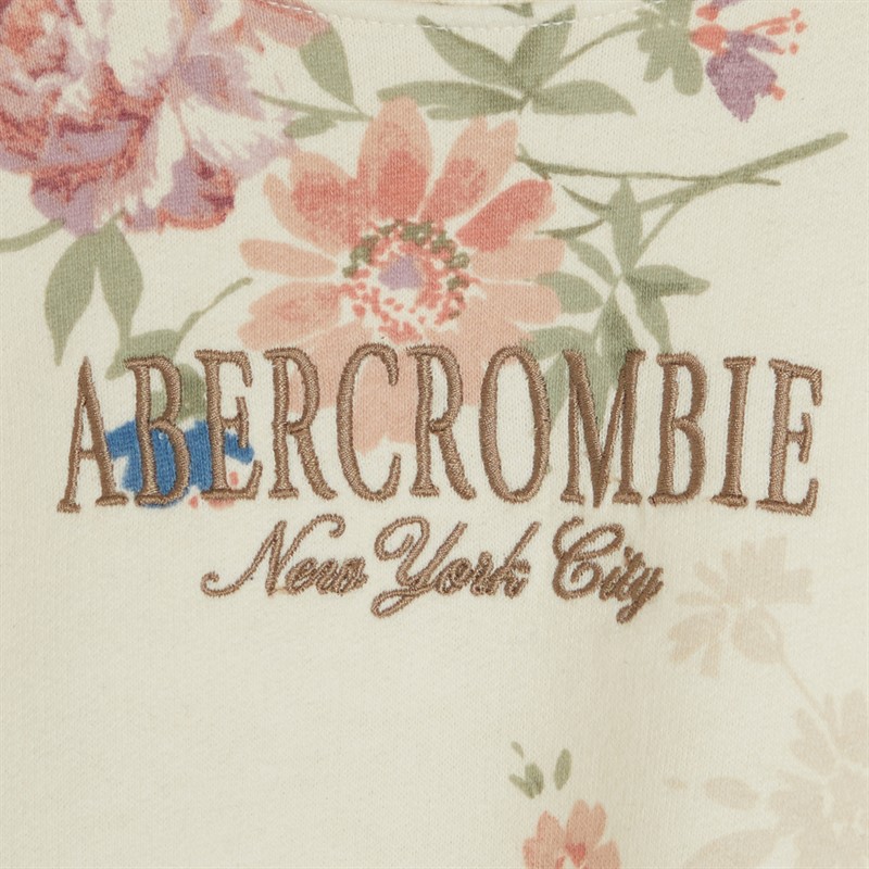 Abercrombie & Fitch Girls Floral Sweatshirt Buttercream