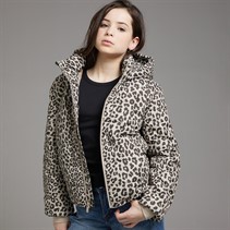 Abercrombie & Fitch Girls Midweight Puffer Jacket Anf Leopard