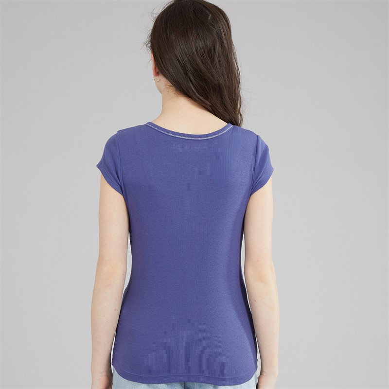 Abercrombie & Fitch Girls Essential Henley T-Shirt Skipper Blue
