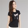 Abercrombie & Fitch Girls Pearl Bow Ruched T-Shirt Anf Anthracite