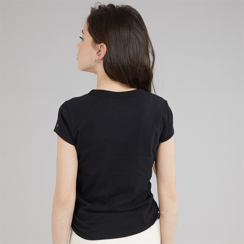 Abercrombie & Fitch Girls Pearl Bow Ruched T-Shirt Anf Anthracite