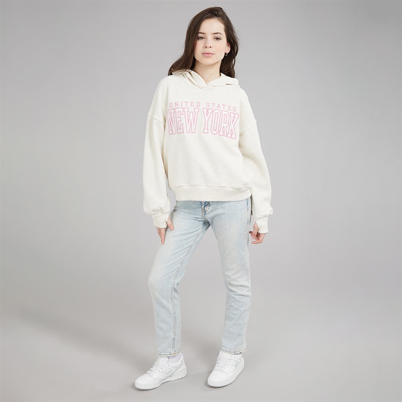 Abercrombie & Fitch Girls New York Hoodie Anf Oatmeal Heather