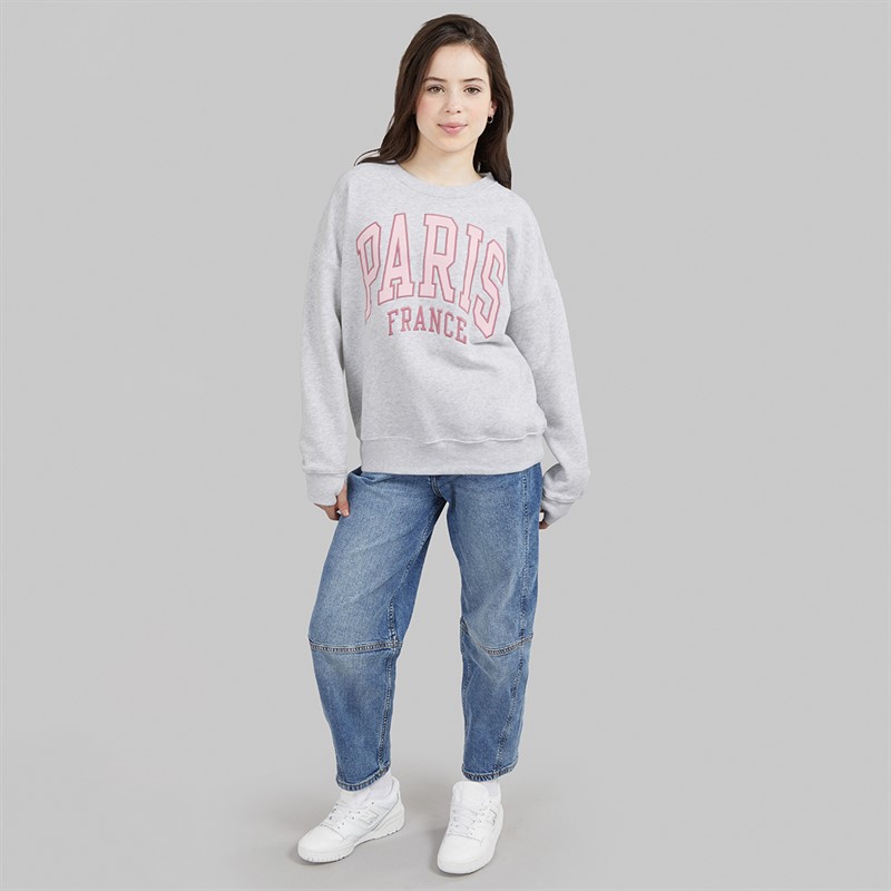 Abercrombie & Fitch Girls I Heart Paris Sweatshirt Anf Light Grey Heather