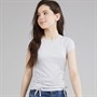 Abercrombie & Fitch Girls Ruched Side Bow T-Shirt Anf Light Grey Heather