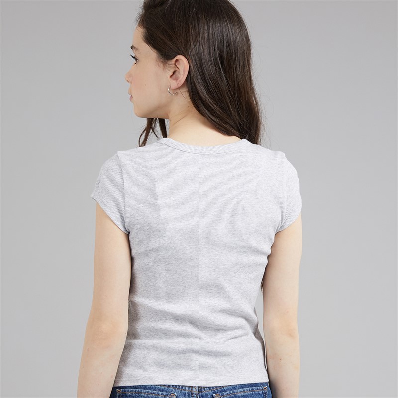 Abercrombie & Fitch Girls Ruched Side Bow T-Shirt Anf Light Grey Heather