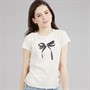 Abercrombie & Fitch Girls Pearl Bow Ruched T-Shirt Anf Oatmeal Heather
