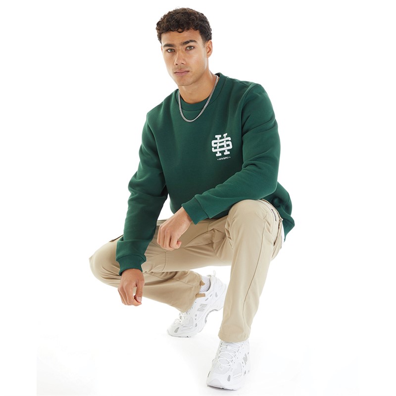 HXTN Supply Mens Allstar Sweatshirt Deep Green