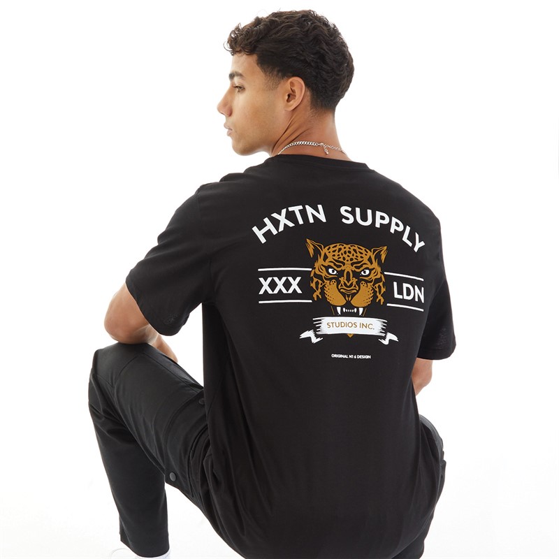 HXTN Supply Mens Cheetah T-Shirt Black