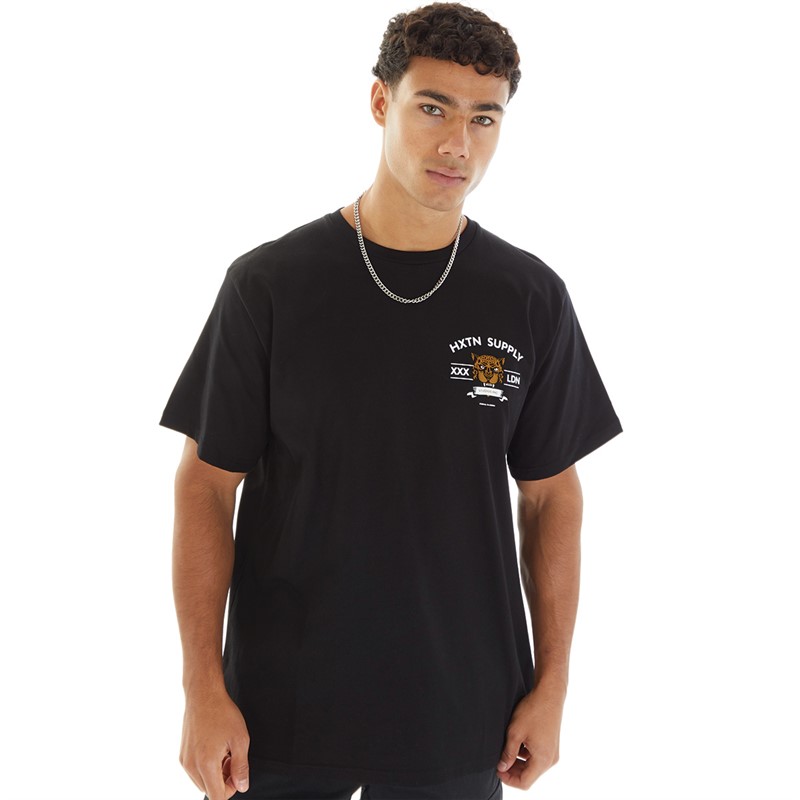 HXTN Supply Mens Cheetah T-Shirt Black