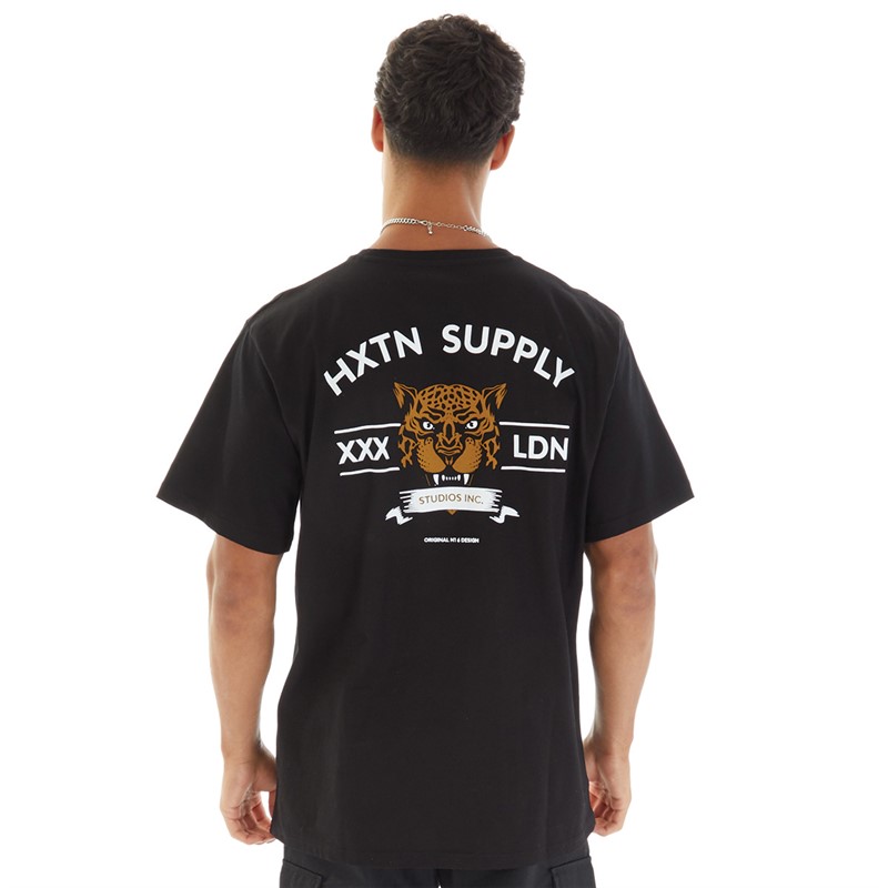 HXTN Supply Mens Cheetah T-Shirt Black