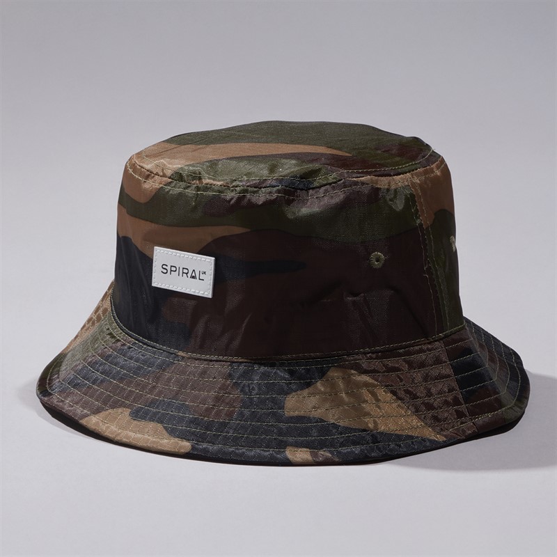 Spiral Mens Bucket Hat Camo - Size OS