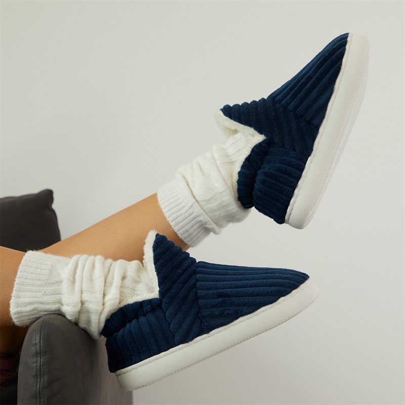 KRUSH Womens Cosy Puffi Slippers Navy