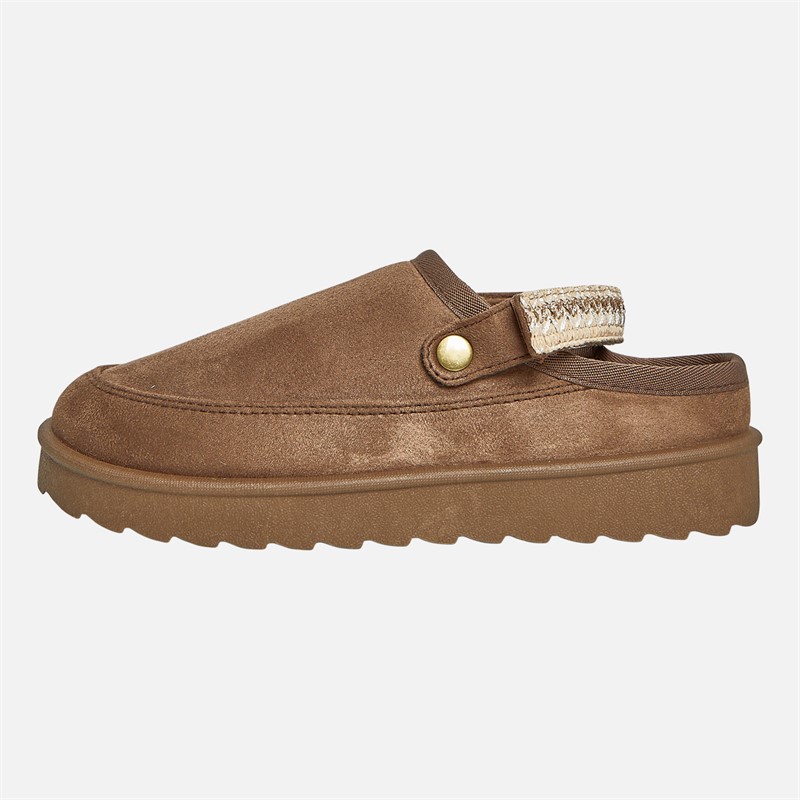 KRUSH Womens Aztec Slingback Slippers Khaki