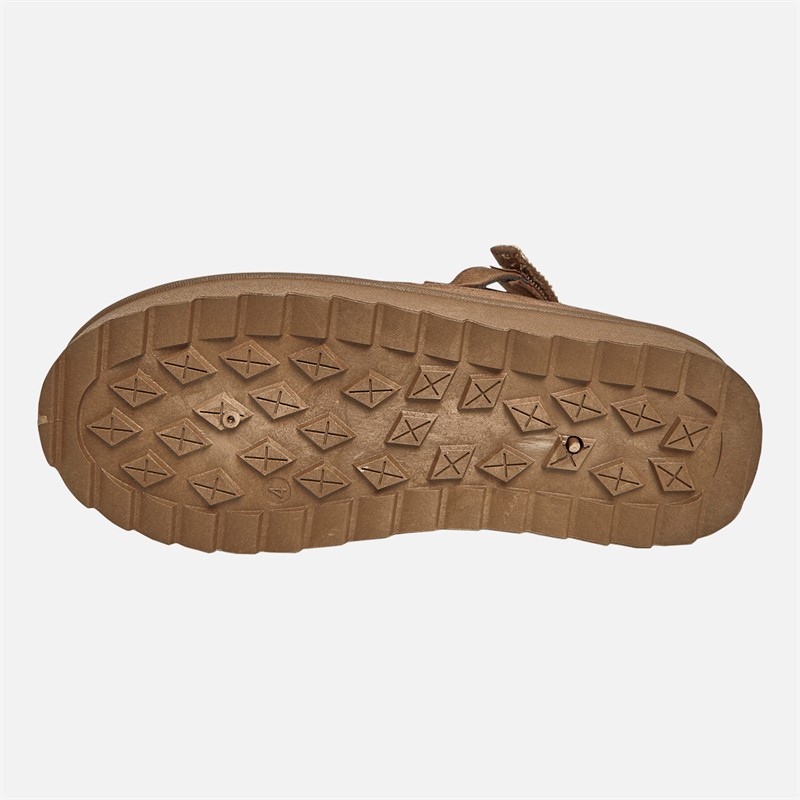 KRUSH Womens Aztec Slingback Slippers Khaki