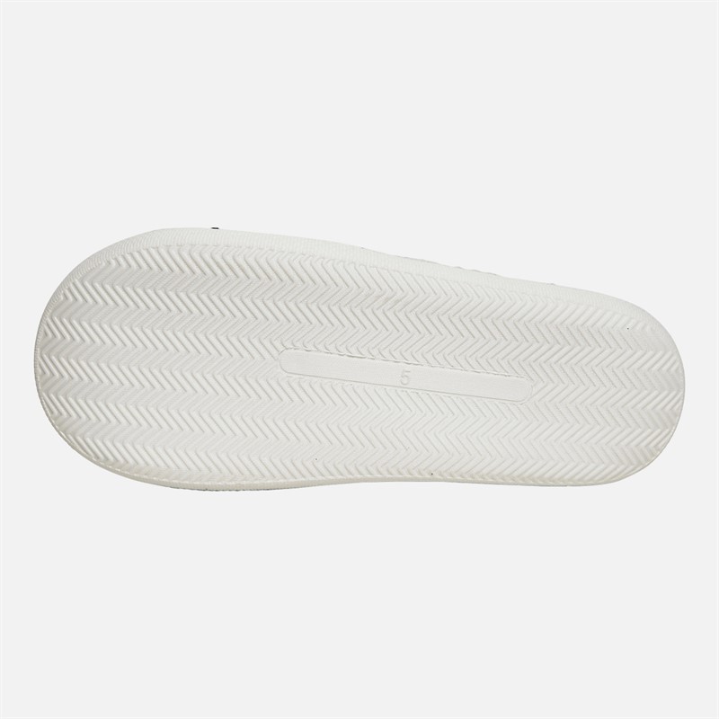 KRUSH Womens Happy Face Mule Slippers Black/White Check