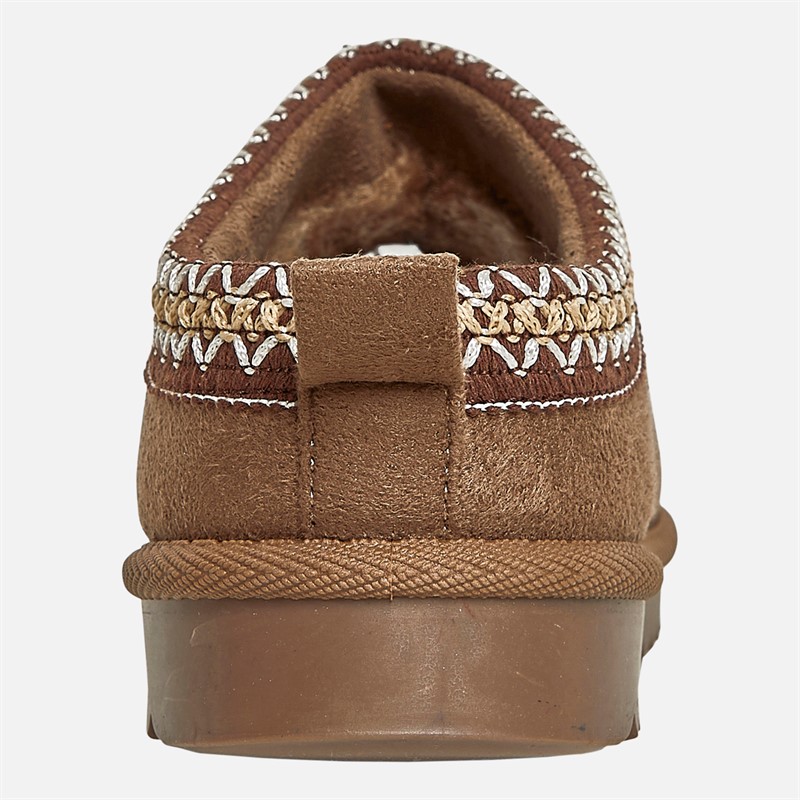 KRUSH Womens Aztec Mule Slippers Khaki