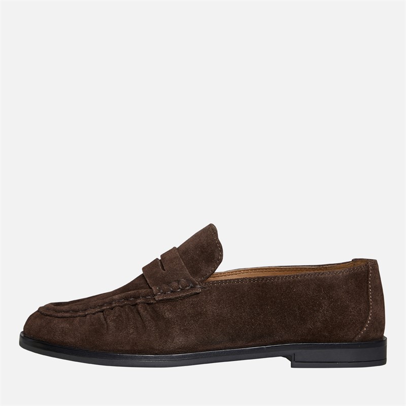 KRUSH Womens Leather Loafers Chocolate