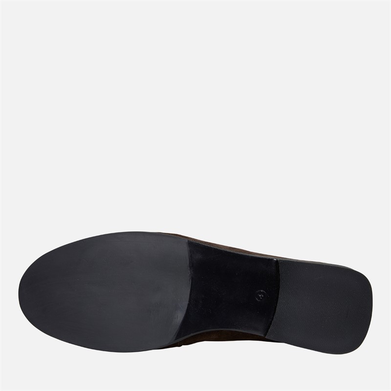 KRUSH Womens Leather Loafers Chocolate