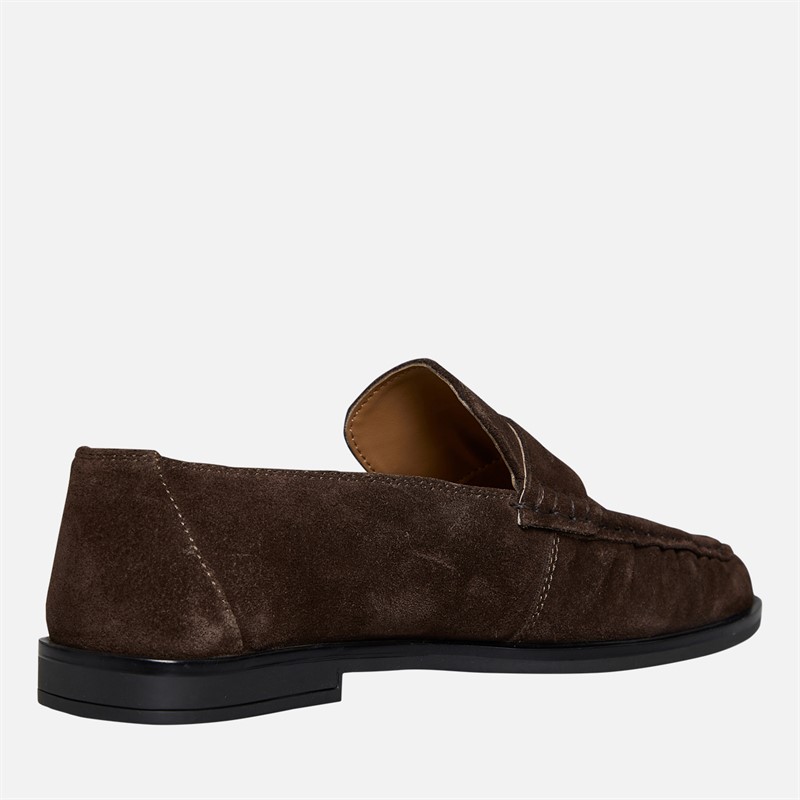 KRUSH Womens Leather Loafers Chocolate