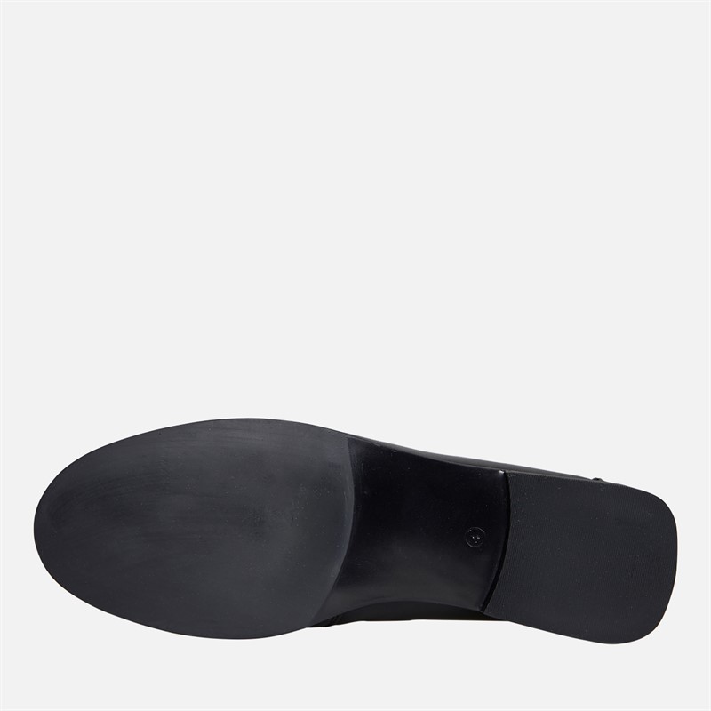 KRUSH Womens Leather Loafers Black