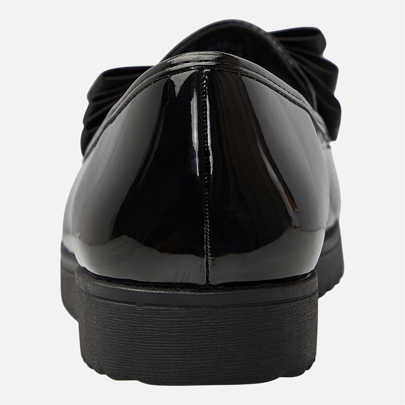 KRUSH Womens Patent Loafers Black Patent Pu