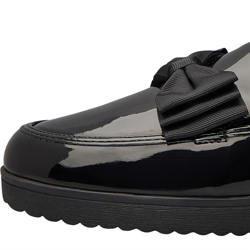 KRUSH Womens Patent Loafers Black Patent Pu