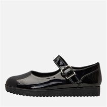 KRUSH Womens Patent Mary Jane Shoes Black Patent Pu