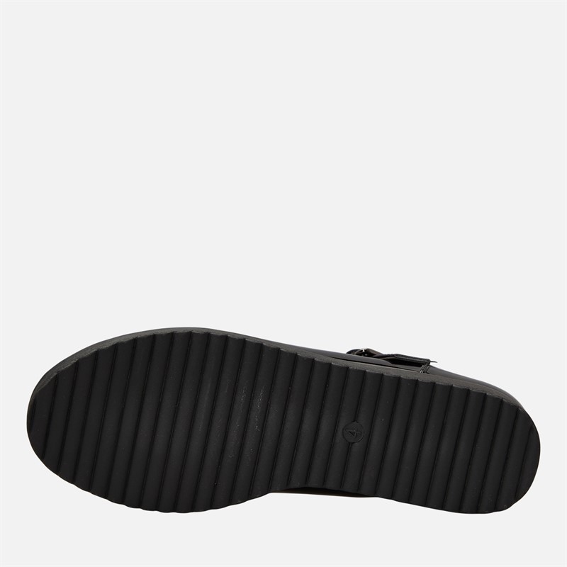 KRUSH Womens Patent Mary Jane Shoes Black Patent Pu