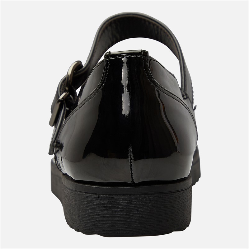 KRUSH Womens Patent Mary Jane Shoes Black Patent Pu