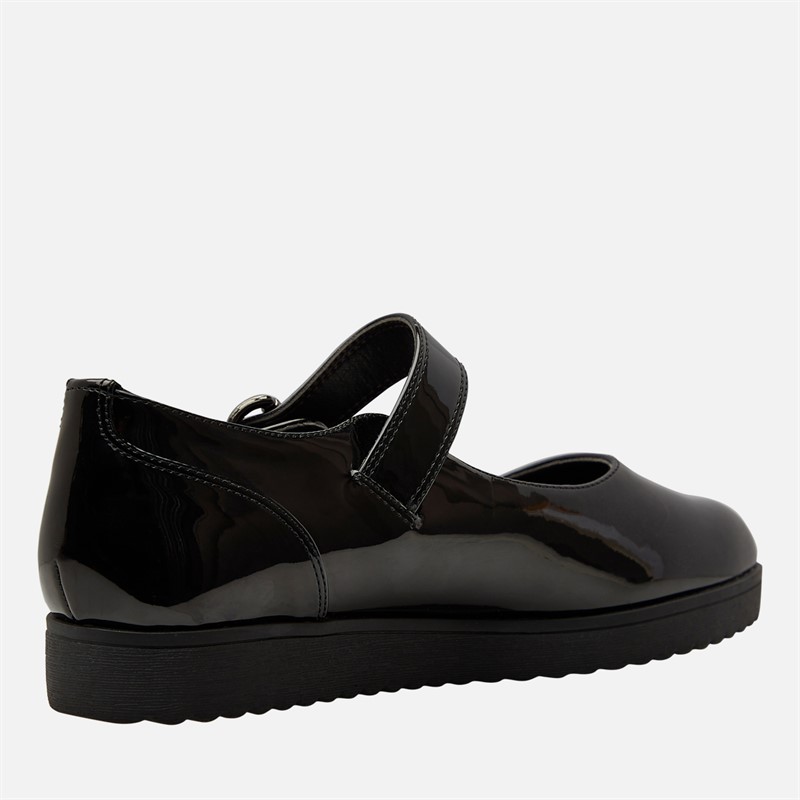 KRUSH Womens Patent Mary Jane Shoes Black Patent Pu