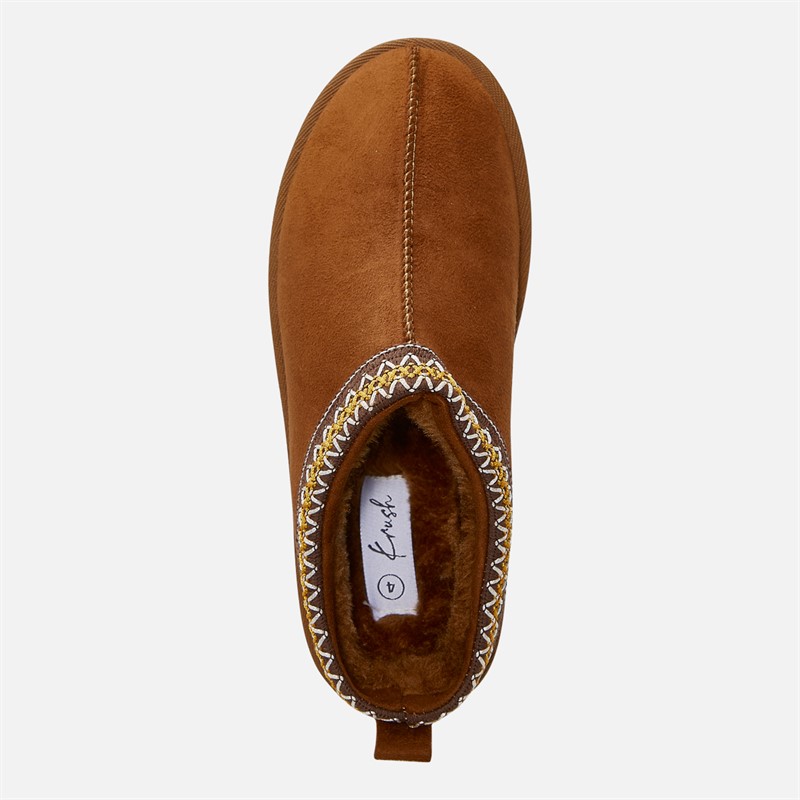 KRUSH Womens Aztec Mule Slippers Chestnut