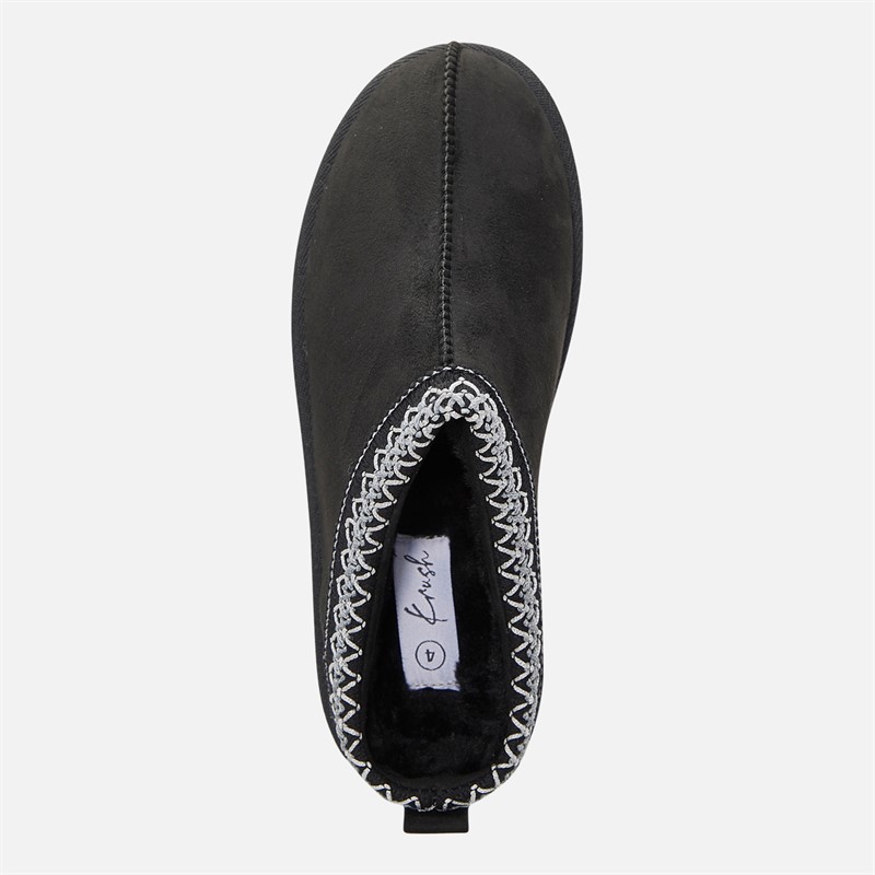 KRUSH Womens Aztec Mule Slippers Black