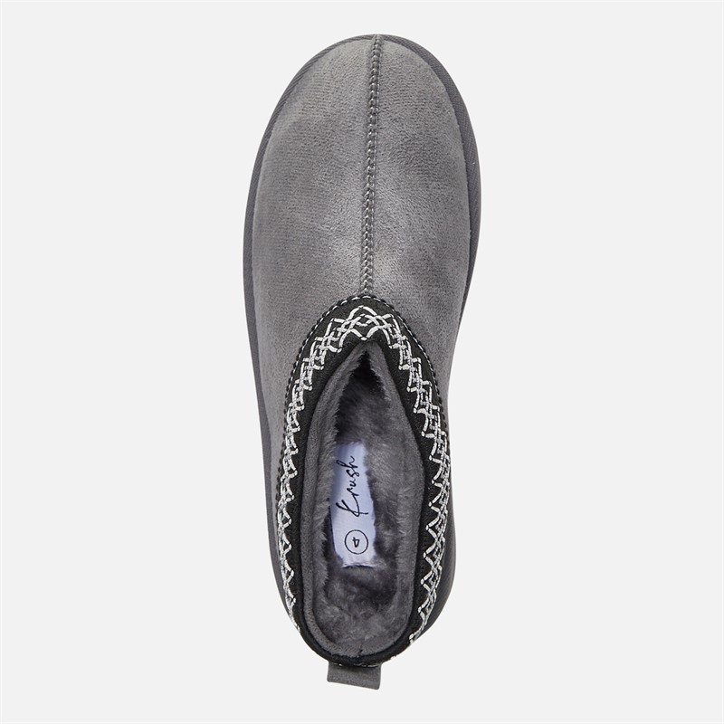 KRUSH Womens Aztec Mule Slippers Charcoal