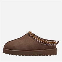 KRUSH Womens Aztec Mule Slippers Brown