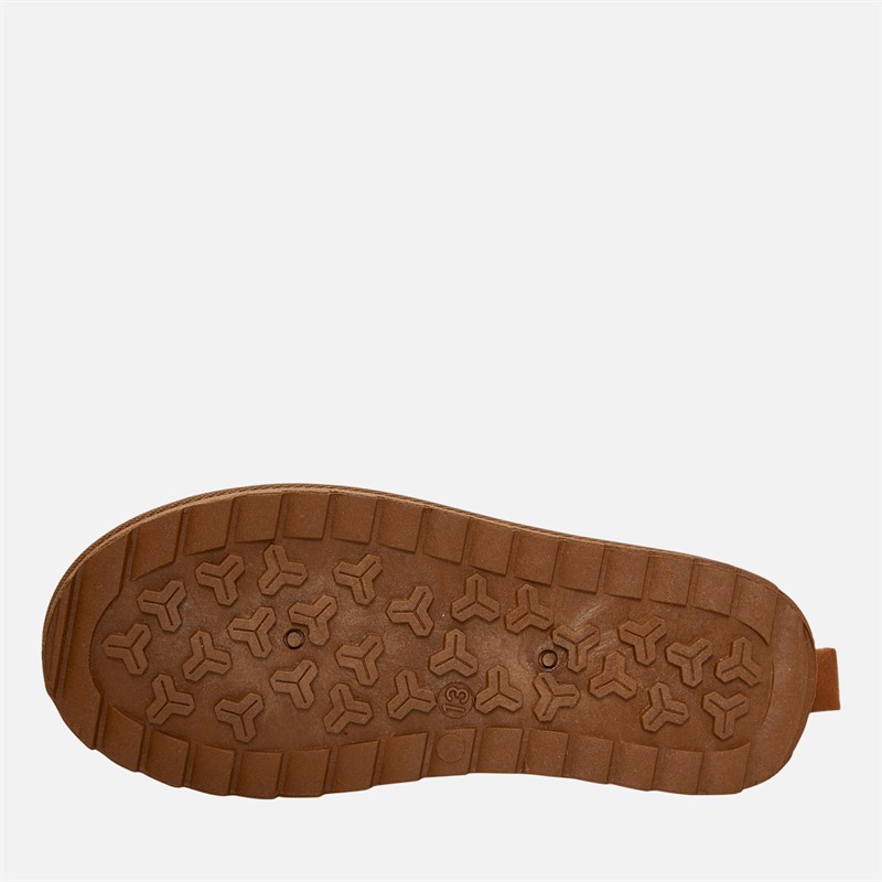 KRUSH Girls Aztec Slippers Chestnut