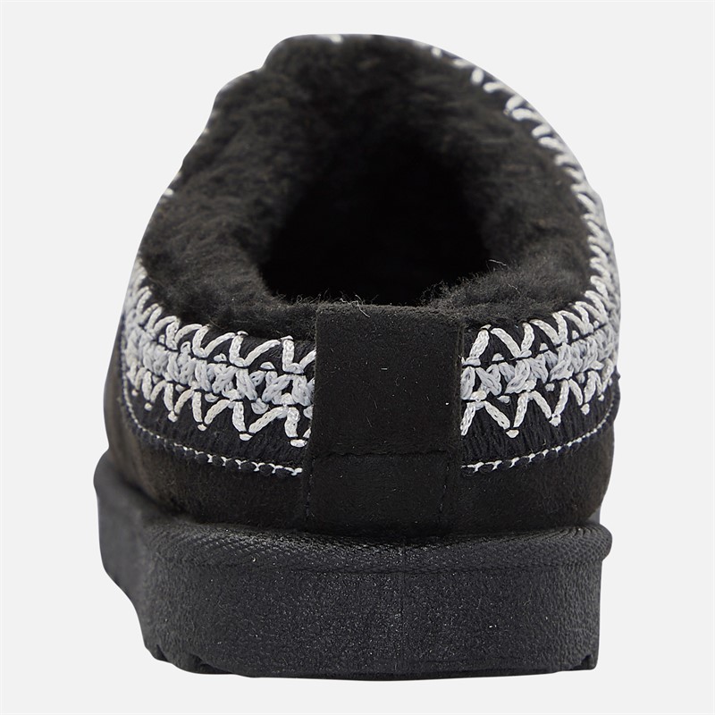 KRUSH Girls Aztec Slippers Black