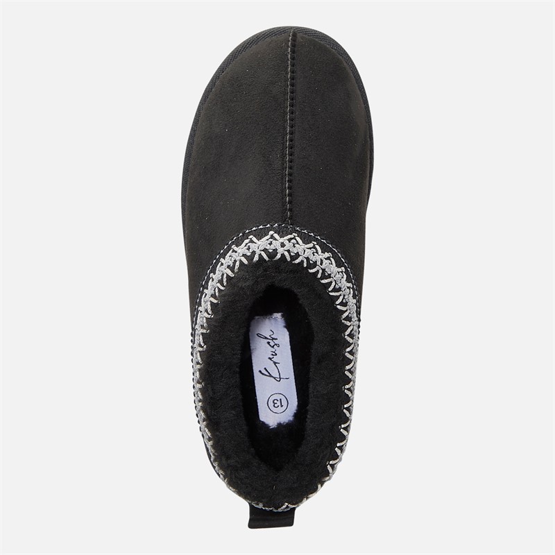KRUSH Girls Aztec Slippers Black