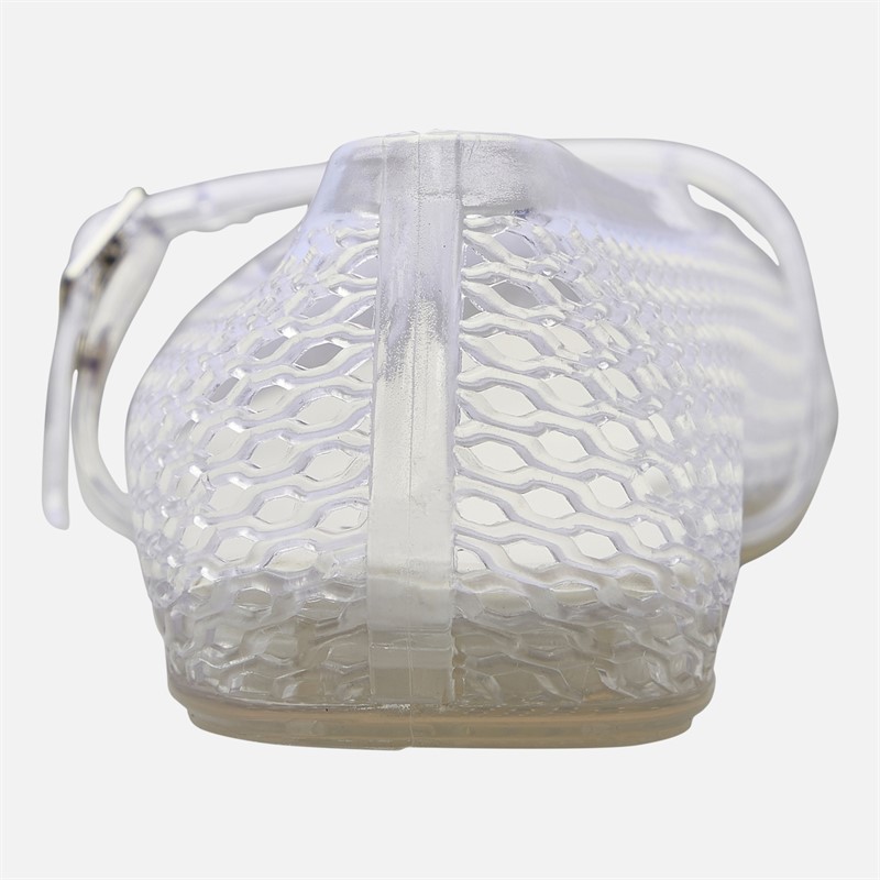 KRUSH Womens Buckle Strap Jelly Shoes Clear