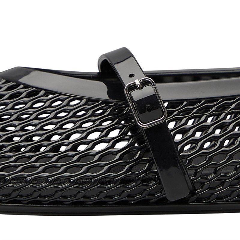 KRUSH Womens Buckle Strap Jelly Shoes Matt Black