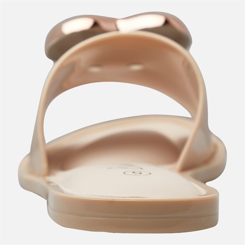 KRUSH Womens Heart Sliders Nude