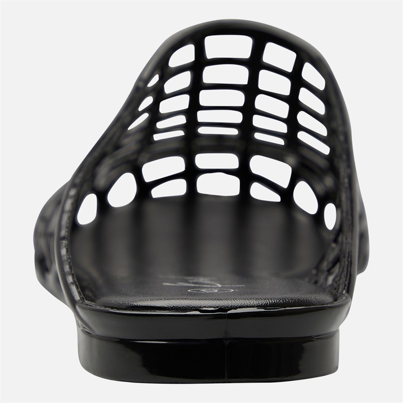 KRUSH Womens Jelly Mule Sandals Matt Black