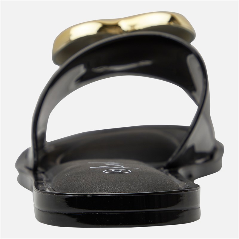 KRUSH Womens Heart Sliders Black